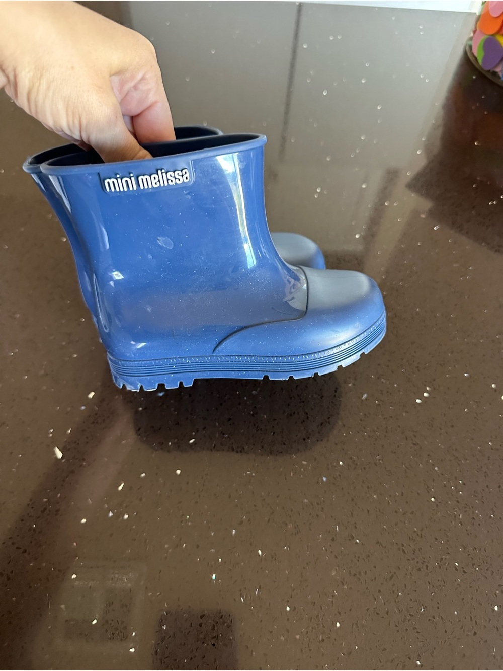 Mini Melissa Navy Blue Kids Rain Boots